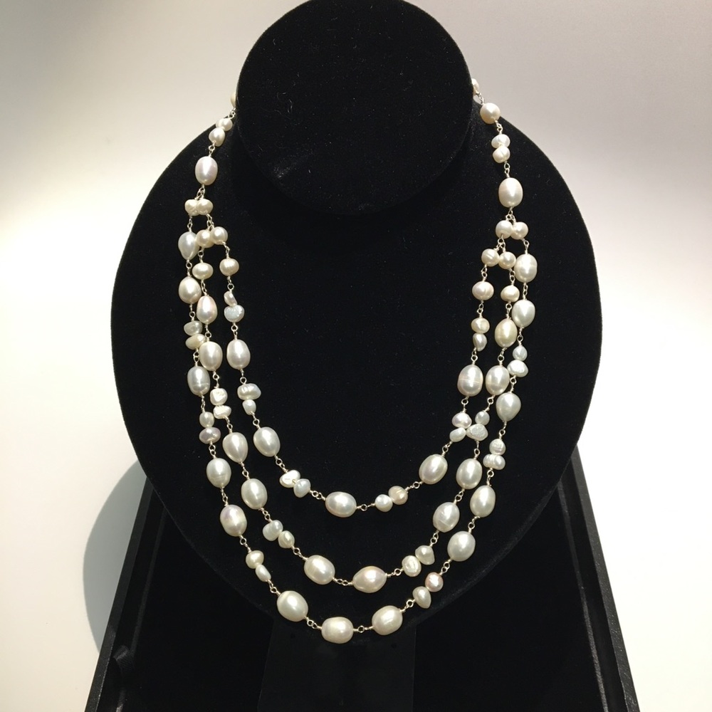 Freshwater pearl multi-strand necklace